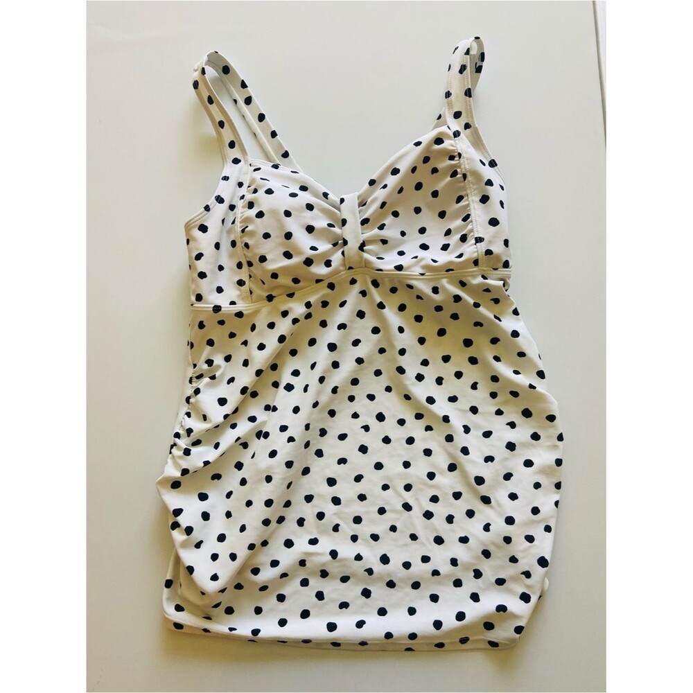 Motherhood Maternity Polkadot Dot Swim Shirt Top Built in Bra, NWOT